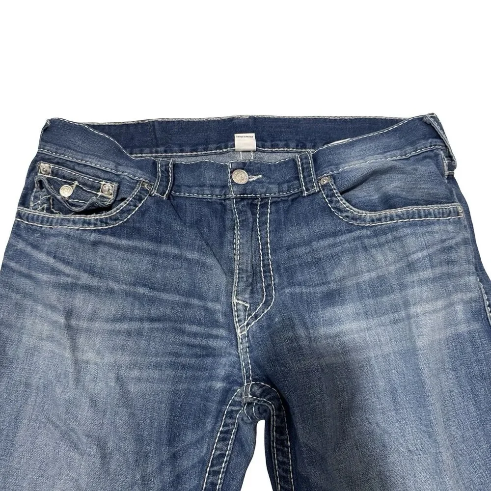 True Religion Big T Natural W/Flap Stitch Straight Leg Jean Men’s Size 38 Cotton